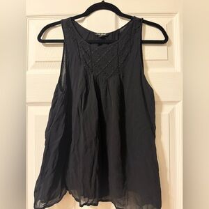 Lucky brand sheer tank with detailing in black size medium